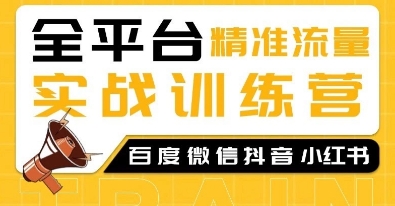 全平台精准流量实战训练营，百度微信抖音小红书SEO引流教程-谷进海小站