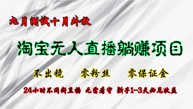 淘宝无人直播最新玩法，九月测试十月外放，不出镜零粉丝零保证金，24小…-谷进海小站